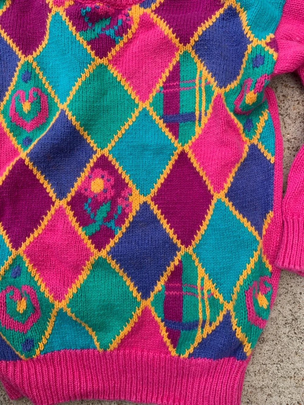 Vintage 90s Royal Deb Girl’s Argyle Sweater